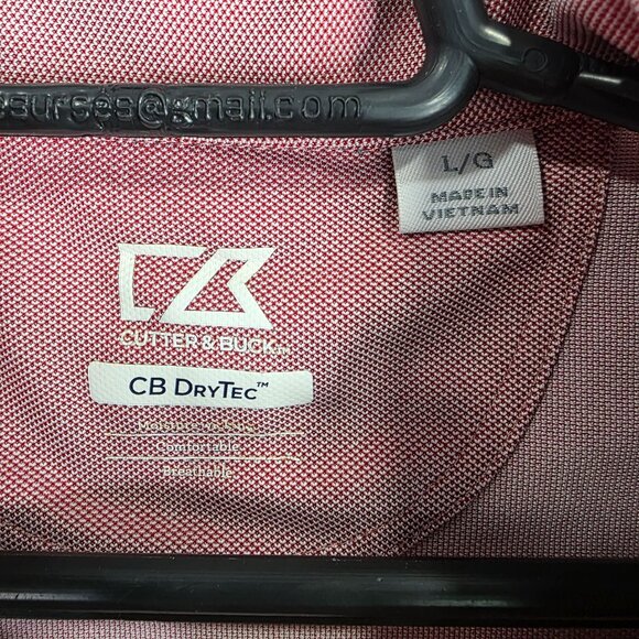 Womens Cutter & Buck CB DryTec Red Polo Shirt 100% Polyester 3/4 Sleeve Size L - Picture 2 of 7